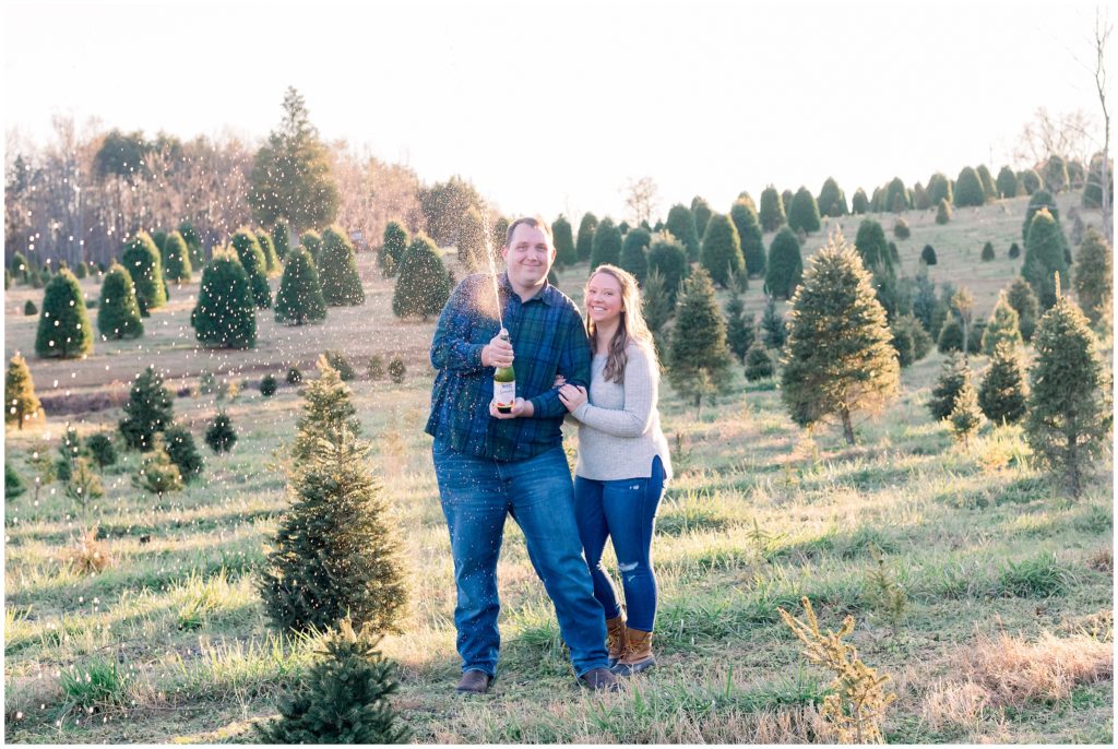 A Christmas Tree Farm Engagement Session